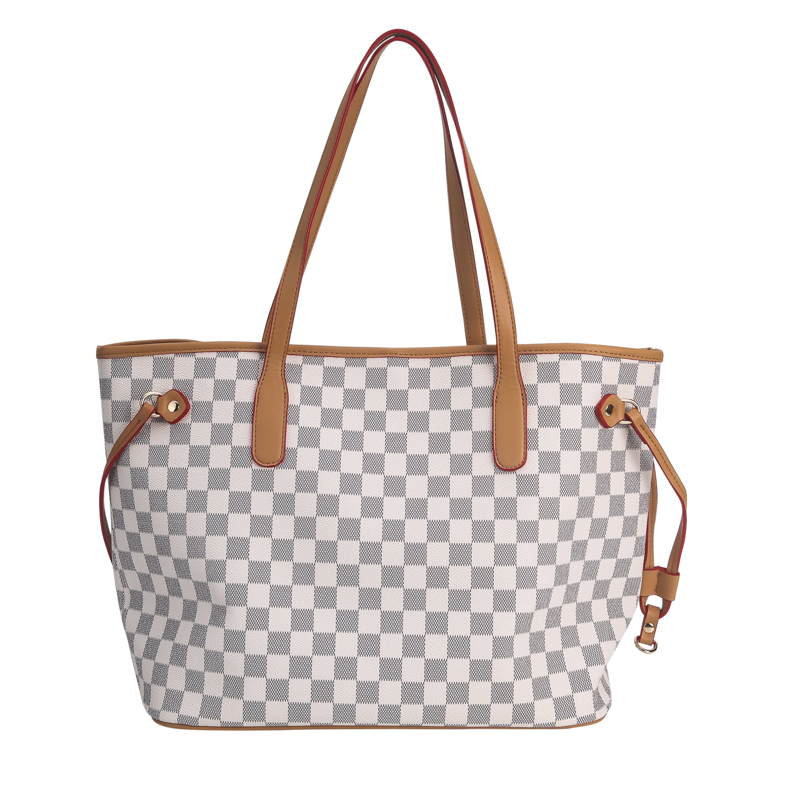 Louis Vuitton Neverfull Checkerboard Handheld Shoulder Bag Cherry