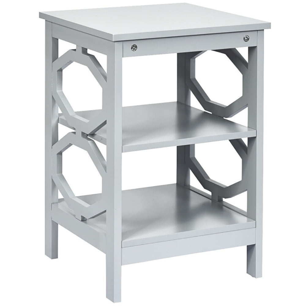 Finihen Side End Table, 3 Tiers Nightstand Sofa Side End Accent Table, Bed Side Tables, for Living Room, Bedroom, Gray Finihen Side End Table, 3 Tiers Nightstand Sofa Side End Accent Table, Bed Side Tables, for Living Room, Bedroom, Gray