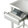 thumbnail image 5 of GELUOXI 39.3*19.6 in Stainless Steel Utility Sink, single bowl with left drainboard, pull-out faucet, hot/cold pipes, drawer, for indoor/outdoor use in kitchens, laundry rooms, or farmhouses, 5 of 10