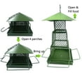 thumbnail image 5 of Bird Feeder for Outdoors,Window Bird Feeder,Wild Bird Feeders for Outside Hanging - 3-Fold Square,Heavy Duty Metal Squirrel Proof Bird Feeders,Retractable Hanging Bird Feeder for Garden Yard, 5 of 9