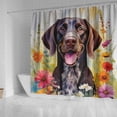 thumbnail image 4 of Welcome Spring Summer German Shorthaired Pointer Portrait Flower Blue Sky Shower Curtain GSP Lover Dog Gift Waterproof Bathroom Bathtub Curtain - 12001, 4 of 5