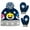 Night Shark, variant on Baby Shark Warm Winter Hat and Mitten Set, Navy with Plush Pompom -Age 2-4 Toddler