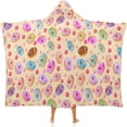 thumbnail image 3 of Donuts with A Fruit Hooded Blanket Soft Fleece Flannel Blanket All Season Blankets for Bed Decorative 60"x80", 3 of 6