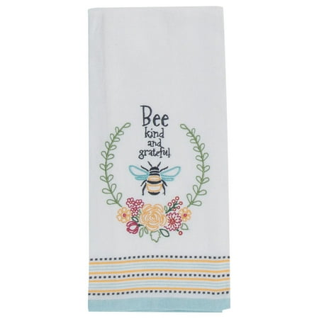 Kayo Designs - BEE KIND AND GRATEFUL Embroidered Kitchen Tea Towel by Kay Dee Designs