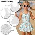 thumbnail image 4 of FOR U DESIGNS Girls One Piece Swimsuit with Skirt Quick Dry Bathing Suit Swimwear Bathing Suit for Kids 3-13 Years, Rabbit Flower Blue, 4 of 7