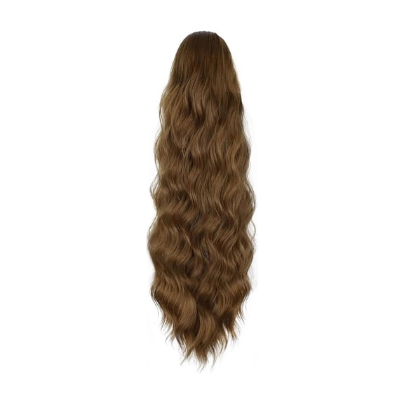 Body Wave Drawstring Ponytail 100% Human Hair Extentions #6 Light Brown Wrap Around