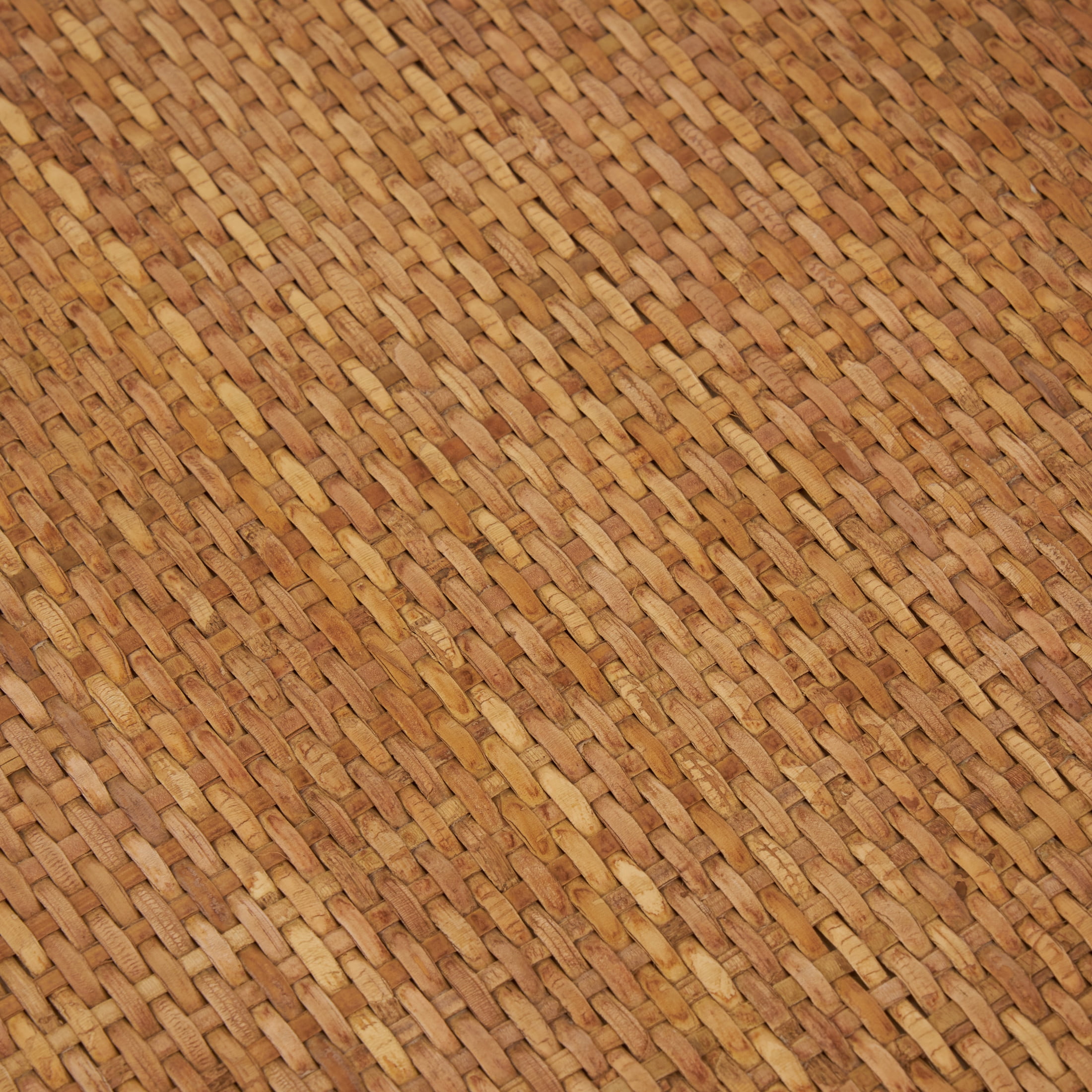 DecMode 23" x 22" Brown Rattan Handmade Woven Tray with Slot Handles, 1-Piece