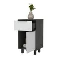 thumbnail image 3 of Nightstand, One Drawer, One Cabinet, Four Legs, Superior Top -Smokey Oak / White, 3 of 5