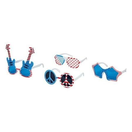 Good Old Values G88146 Patriotic Novelty Glasses Plastic - pack of 24