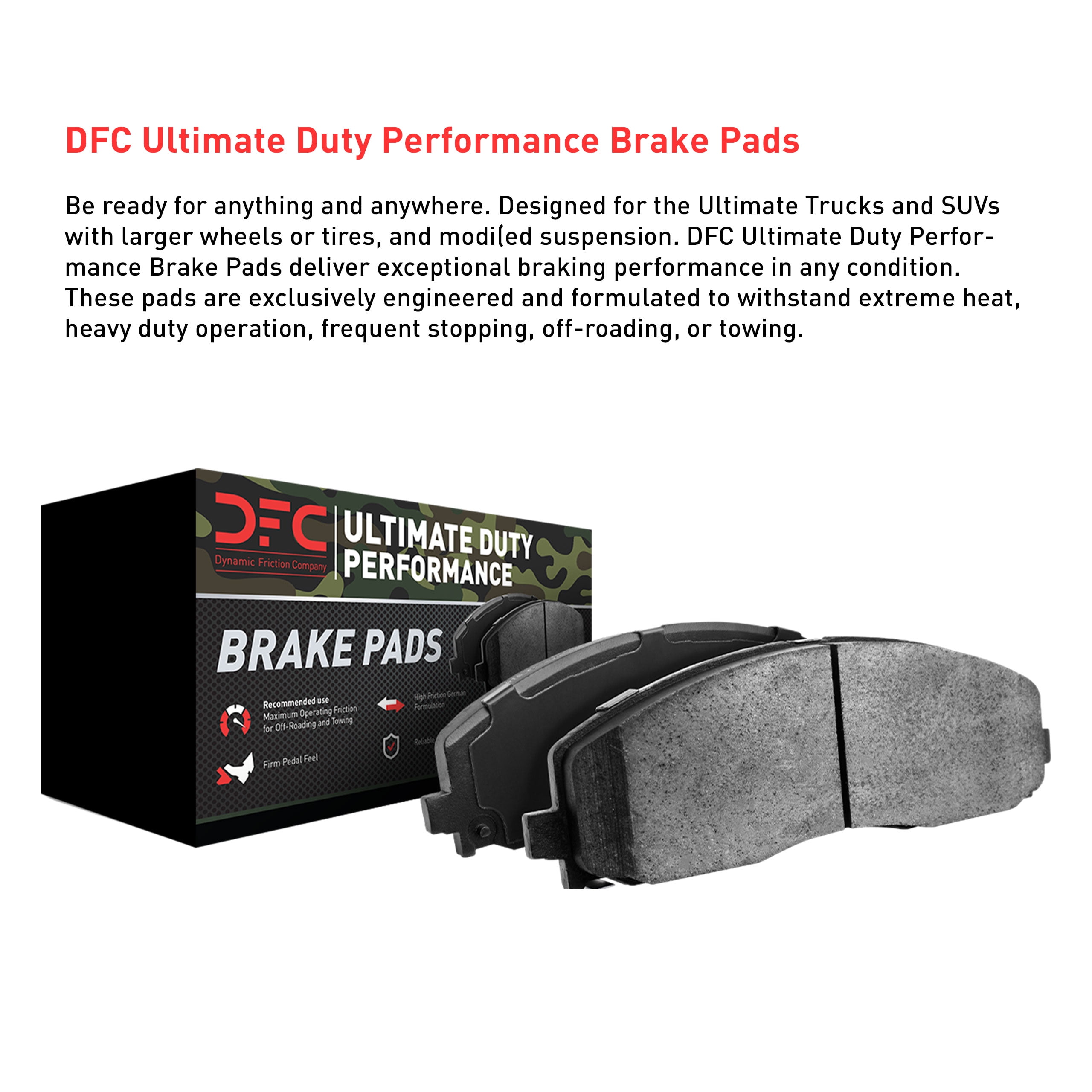Dynamic Friction Company Front Brake Rotors Slotted Black with Ultimate Duty Performance Brake Pads includes Hardware - 3412-54071