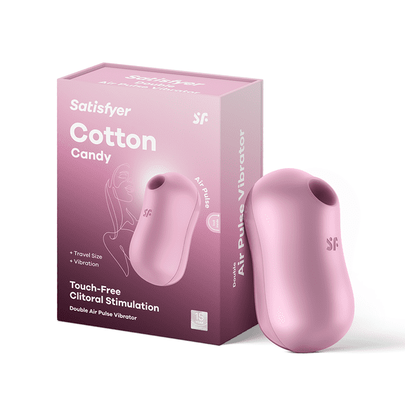 Satisfyer Cotton Candy Air-Pulse Vibrator with Clitoral Stimulation - Clitoris Sucking Dildo + Vibration - Adult Sex Toy, Female Pleasure Device, Waterproof, Rechargeable (Lilac)