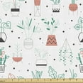 thumbnail image 1 of Botanical Sofa Upholstery Fabric by the Yard, Different Kind Home Plants in Flowerpots in Doodle Style on Plain Background, Decorative Fabric for DIY and Home Accents, Multicolor by Ambesonne, 1 of 5