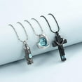 thumbnail image 3 of 3 PCS Crystal Heart Cremation Urn Necklace for Ashes Keepsake Cremation Jewelry Heart/Cross/Cylinder Urn Necklace for Women Men Loved Ones, 3 of 7