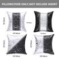 thumbnail image 4 of PiccoCasa 4 Pack Polyester Throw Cushion Cover for Sofa Bed, 18"x18", Black Silver, 4 of 7