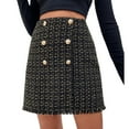 thumbnail image 2 of Idoravan Women's Basic Versatile Skirt Clearance Womens Fashion Printing Button Waist Eextender Slim Casual Elastic Band Mini Skirt, 2 of 9
