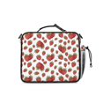 thumbnail image 3 of Strawberry and Dot White Pattern Insulated Lunch Bag with Shoulder Strap and Bottle Holder,Bento School Lunch Bag Box,11x9.5x3.5 Inches, 3 of 5