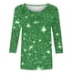 thumbnail image 5 of Tejiojio Women's Sequin Top Round Neck 3/4 Sleeves Sparkly Casual Party Blouse S-2XL, 5 of 5