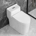 thumbnail image 2 of Wonchael WK1080 Dual Flush One Piece Toilet Comfort Seat Height with Soft Close Seat Cover for Modern Master Bathroom, White, 2 of 7