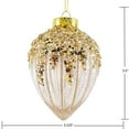 thumbnail image 3 of Holiday Time Champagne Gold Glitter/Sequin Drop Ornament, 3 of 3