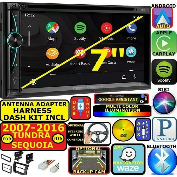 2007-2016 TUNDRA-SEQUOIA GPS NAVIGATION BLUETOOTH USB CD/DVD RADIO STEREO PKG