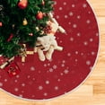thumbnail image 5 of FMSHPON Red Snowflake Xmas Christmas Tree Skirt Stand Mat for Holiday Party Decoration Indoor Outdoor 36 inches, 5 of 6