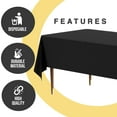 thumbnail image 6 of Exquisite 12 Pack Premium Rectangular Plastic Tablecloth Cover 54" x 108" - Black, 6 of 6