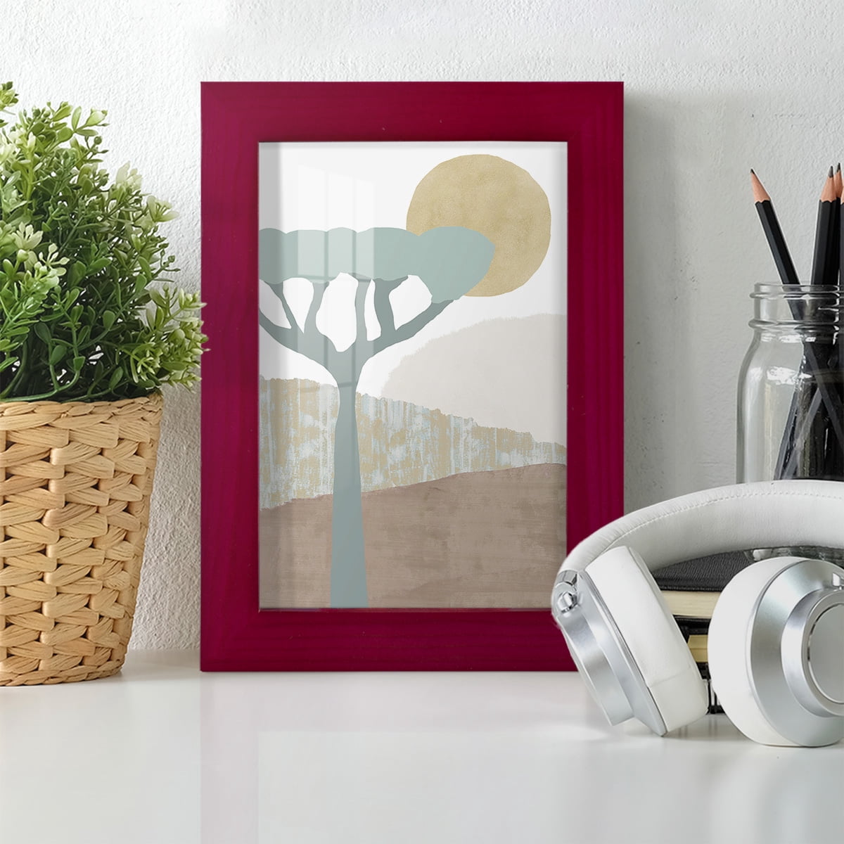 Ennerdale II - Framed Print w/glass - Cherry Red