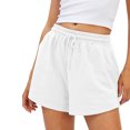 thumbnail image 5 of gakvbuo Sweatshorts for women High Waisted Athletic Shorts with Pockets Elastic Drawstring Comfy Dolphin Shorts High Waist Workout Shorts Cotton Lounge Cotton Shorts Trendy Summer Running Sweat Shorts, 5 of 9