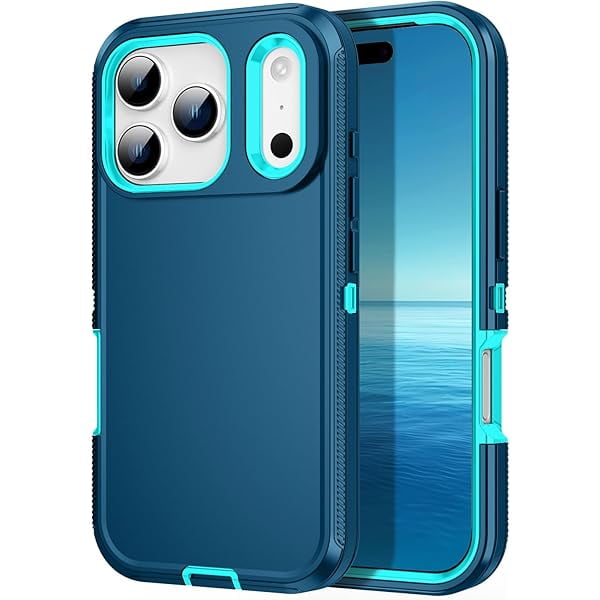 wonima11 for iPhone 17 Pro Max Case Heavy Duty Shockproof Dust/Drop Poof 3 Layers Full Bady Protection Rugged Cover Case for iPhone 17 Pro Max 6.9",Turquoise