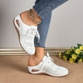 thumbnail image 4 of Wedge Clogs for Women Slip on Mules Shoes Comfortable Lace up Closed Toe Backless Summer Sandals, 4 of 7