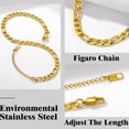 thumbnail image 6 of Anklets for Women Cuban/Figaro/Spiga Wheat Chain Stainless Steel/18K Gold Plated Ankle Bracelet Beach Waterproof Foot Jewelry, 6 of 6