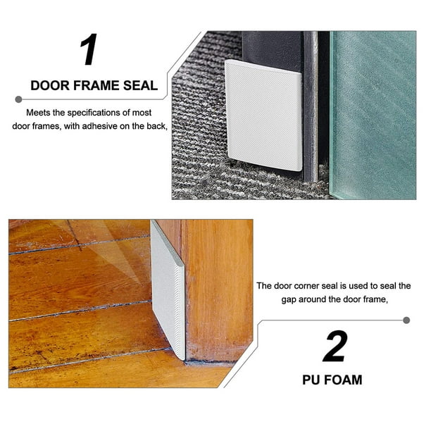 8Pcs Door Corner Seal Weatherstripping Door Frame Seal Adhesive Corner Seal  Pad 
