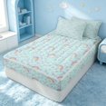 thumbnail image 3 of Erosebridal Cartoon Rainbow Zipper Full Size Comforter Sets with Fitted Sheet and 2 Pillowcases, Kawaii Love Heart Zipper Bedding Set, Pink Reversible, Mint Rainbow, Pink Reversible, 3 of 7
