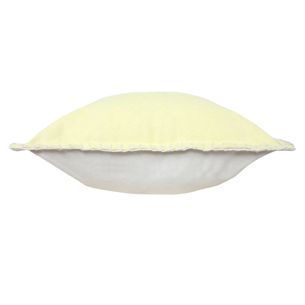 Laddha Home Designs Handwoven Solid Flanged Border Throw Pillow - 20" - Yellow - Set of 2