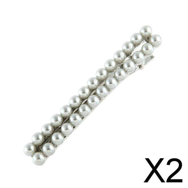Pasador de perlas de moda Salvador Pinza para el cabello con diamantes de imitación 2 piezas