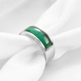 thumbnail image 2 of Inlaid Onyx Rings Casual Stainless Steel Agate Rings for Women Men,Women Statement Rings Stacking Rings Size 7-15, 2 of 6