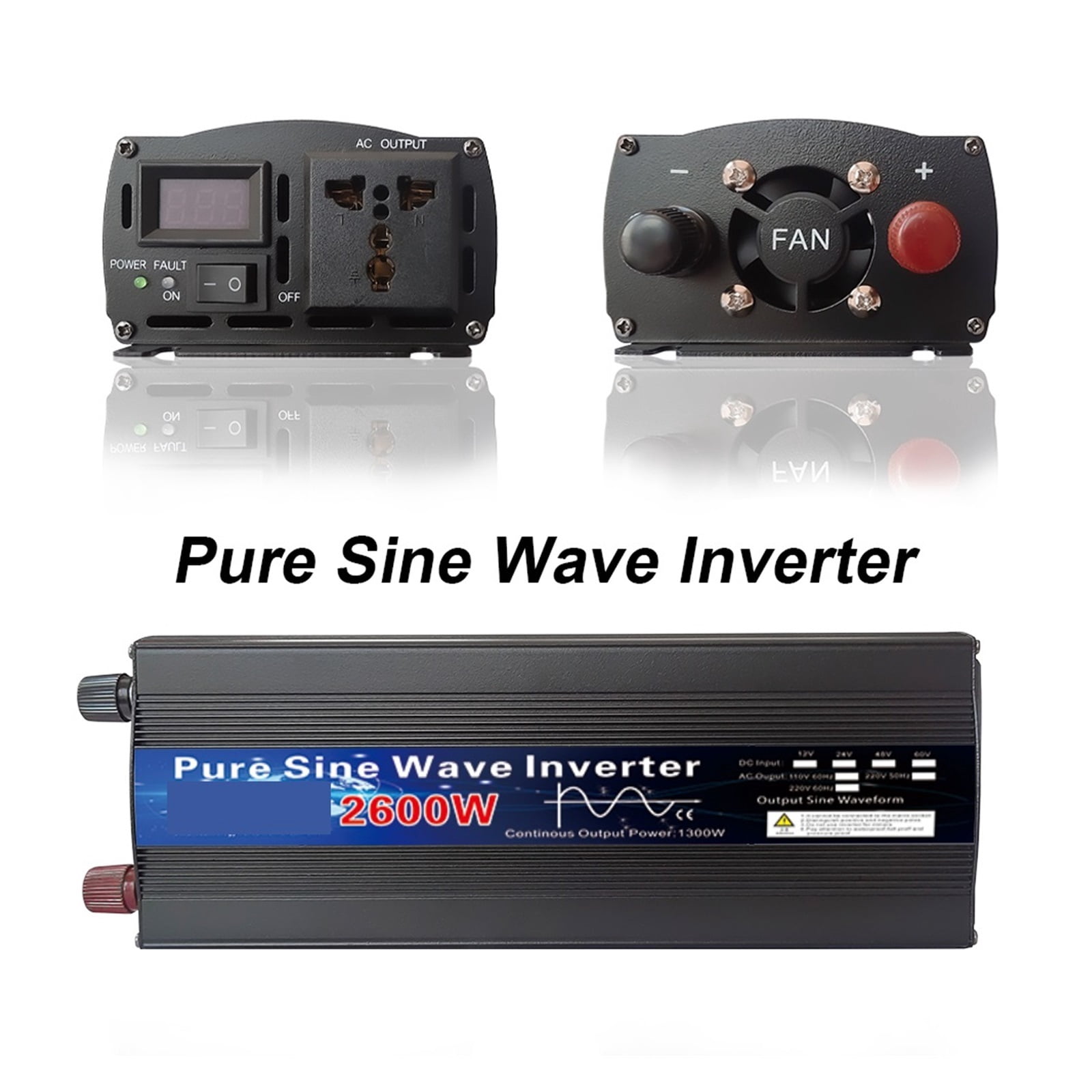 Pure Sine Wave Inverter 12V 24V 110 220 1000w 2000w 2600w Inversor 12V 48V To 220 Power Solar Inverter Converter LED Display ,Safety