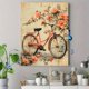 thumbnail image 4 of Qisvanset Framed Canvas Wall Art, 12x16 Inch Vintage Floral Bicycle Summer Nursery Art, 4 of 5