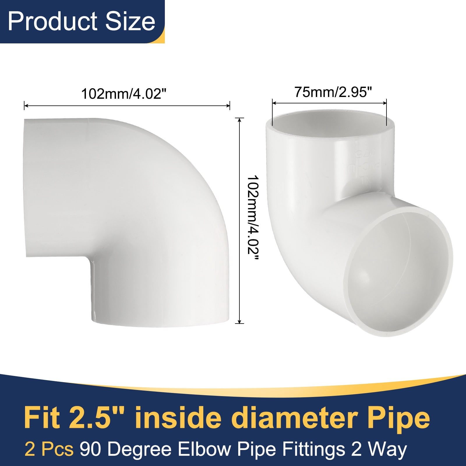 Unique Bargains 90 Degree Elbow Pipe Fittings Connector for Applications White