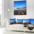 thumbnail image 3 of Designart Cala Violina Bay Beach Sunset - Seashore Photo Throw Pillow - 18x18, 3 of 5