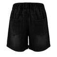 thumbnail image 5 of Cethrio Girls Denim Shorts, Relaxed Fit Elastic Waist School Summer Kids Jean Shorts Black Size 6, 5 of 6