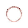 thumbnail image 4 of FB Jewels 10kt Rose Gold Womens Round Ruby Diamond Stackable Band Ring 1/4 Cttw, 4 of 4