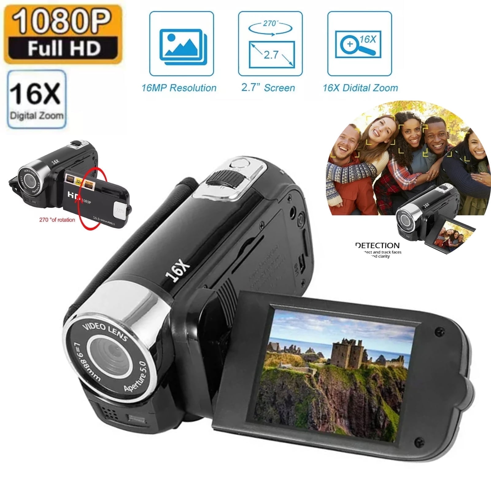 ORDRO Camcorders HDV-V12 1080P Video Camera Infrared Night Vision