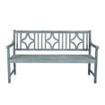 thumbnail image 6 of Sloane 59.1" 3-Seat Ogee Diamond-Back 600-Lbs Support Acacia Wood Outdoor Garden Patio Bench, Gray, 6 of 8