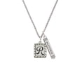 thumbnail image 2 of Delight Jewelry Silvertone Pebble Border Initial - R Silvertone Mother Daughter Bar Charm Necklace, 23", 2 of 4