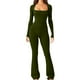thumbnail image 1 of Monos de moda, mameluco suave de pierna ancha y largo completo para fiestas, vacaciones, viajes Color verde L Yuyangstore Mono corto, 1 of 8