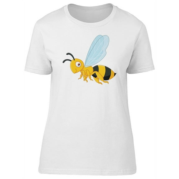 Cute Bee Cartoon T-Shirt Women -Image by Shutterstock, Female Large