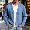 thumbnail image 2 of Admvng Men's Denim Cardigan Jacket Long Sleeve Open Front Casual Jean Outerwear Lightweight Layering Shacket, 2 of 8