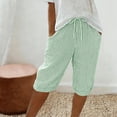 thumbnail image 5 of GUACER Shorts for Women Fashion Striped Relaxed Fit Drawstring Elastic Waist with Pockets Breathable Summer Shorts, 5 of 8