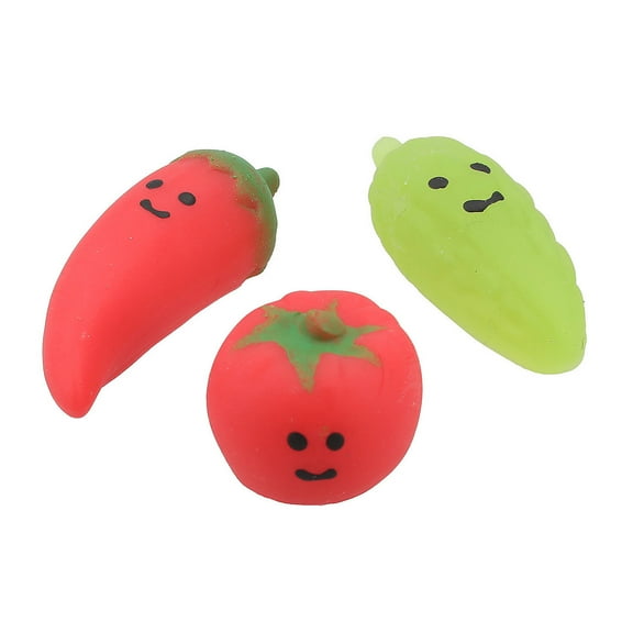 2 1/2" Mini Vegetable Mochi Squishy Rubber Stress Toys - 12 Pieces